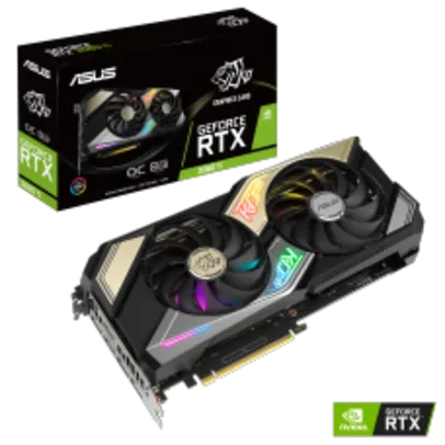 Placa de Vídeo Asus KO, Geforce RTX 3060 Ti, LHR, 8GB, V2, GDDR6, DLSS, Ray Tracing, 90YV0G1G-M0NA00