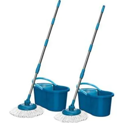 Kit Mop Giratório Fit Azul com 2 Unidades - At Home by Flashlimp