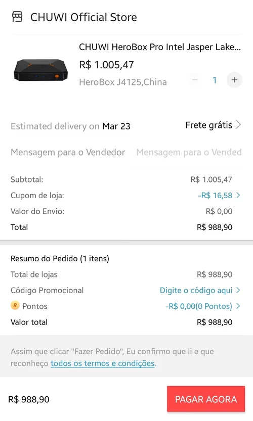 Imagem na descrição da promoção