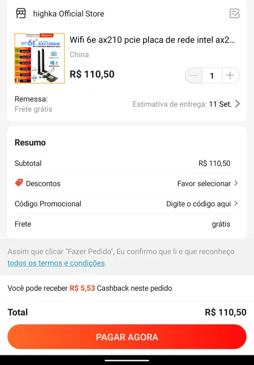 Imagem na descrição da promoção