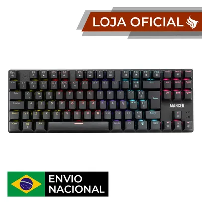 Teclado Mecânico Gamer Mancer Shade MK2, Rainbow, Switch Huano Azul, Preto, MCR-SHM2-RBW01BU