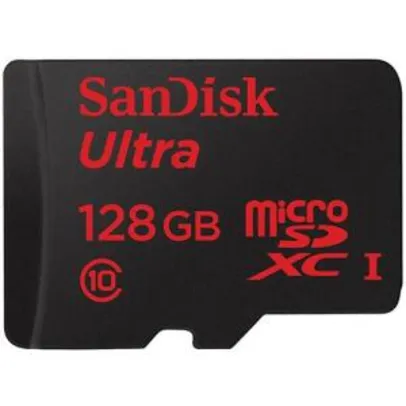 Cartão de Memória Micro SD 128GB 80mb/s Ultra com Adaptador SD | R$90