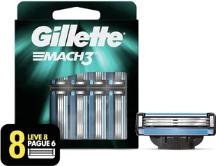 Carga para Aparelho de Barbear Gillette Mach3 - 8 Unidades
