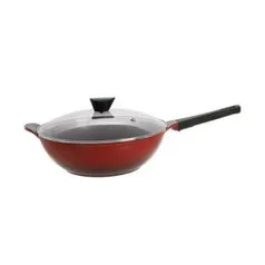 Frigideira Wok Com Revestimento Cerâmico 34 Cm Vermelha Neoflam