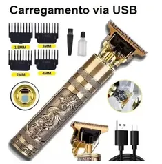 Máquina De Cortar Cabelo Barba Dragão Buda Profissional Aparador