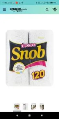 Papel toalha SNOB decora | R$ 3,64 na recorrência.