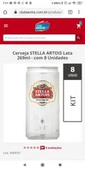 Cerveja STELLA ARTOIS Lata 269ml - com 8 Unidades