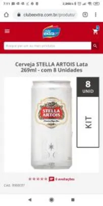 Cerveja STELLA ARTOIS Lata 269ml - com 8 Unidades