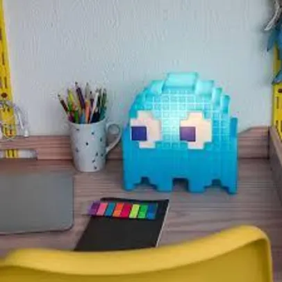 Luminária Fantasminha Pixel Pacman Azul
