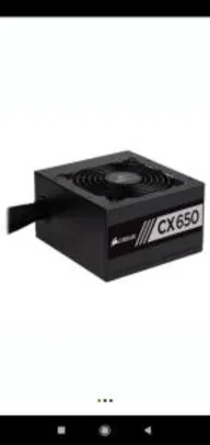 Fonte Corsair 650W 80 Plus Bronze CX650 - CP-9020122