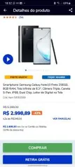 Smartphone Samsung Galaxy Note10 Preto 256GB, 8GB RAM, Tela Infinita de 6.3" - R$2999