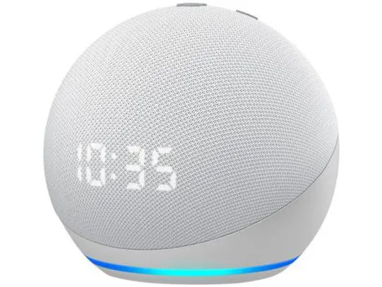 Echo Dot 4 Ger. com relógio | Spart Speaker | Branco | R$341