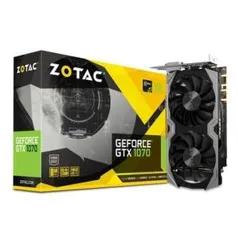 Placa de Vídeo VGA Zotac NVIDIA GeForce GTX 1070 8GB GDDR5 - ZT-P10700G-10M - R$1600