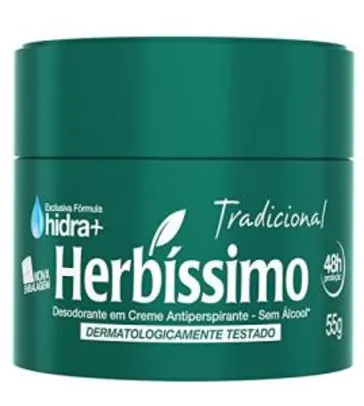 [Prime] Desodorante Creme Herbissimo Tradicional 55gr | mín 3 unid | R$3,91