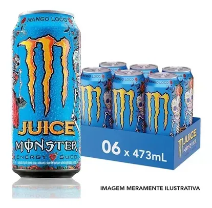 (Mercado/Regional/Leve 7 Kits) Energético Monster Mango Loco 473ml C/6 Unidades 