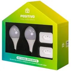 Kit Casa Eficiente Positivo com Smart Lâmpada e Smart Plug Wi-Fi Bivolt Compatível com Google e Alex