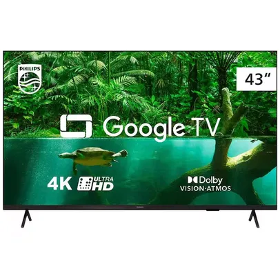 Smart TV Philips 4K 43" 43PUG7408/78 com Google TV (Android), HDR10+, Dolby Vision e Dolby Atmos