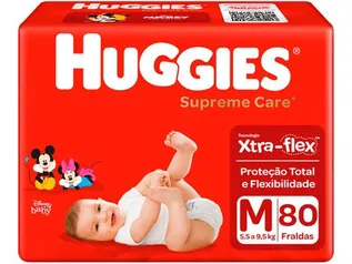 Leve 3 pague 2 | Fralda Huggies Supreme Care Tam. M 5,5 a 9,5kg 80 Unid | R$159