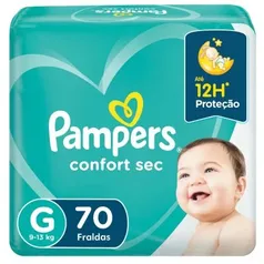 [SITE + HOJE] Fralda Pampers Confort Sec G com 70 unidades