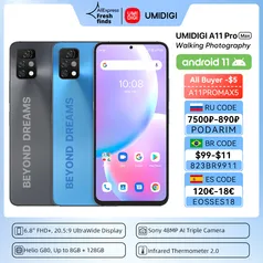 UMIDIGI A11 Pro Max versão global 6.8 4Gb 128Gb / 6.8'' FHD