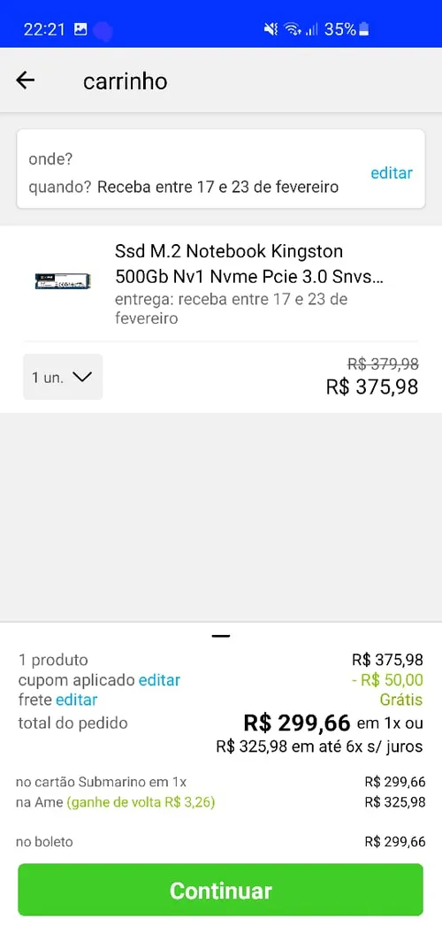 Imagem na descrição da promoção