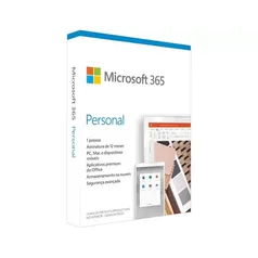 Microsoft 365 Personal, 12 Meses 1 TB OneDrive Mídia Fisica