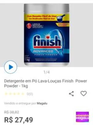 [APP] Detergente em Pó Lava-Louças Finish Power Powder - 1kg | R$ 27,49