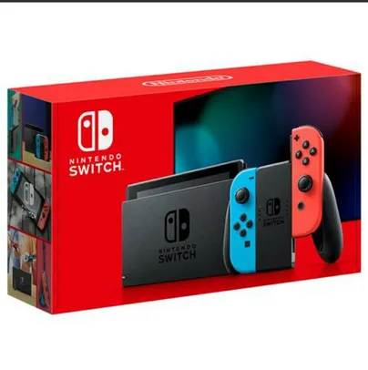 [App] Console Nintendo Switch 32GB + Controle Joy-Con Neon Azul e Vermelho | R$1992