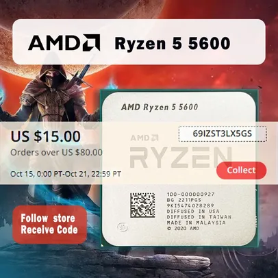 [PRIMEIRA COMPRA] Processador Ryzen 5 5600 Novo