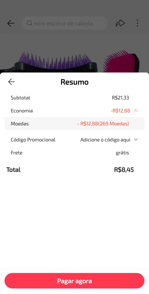 Imagem na descrição da promoção