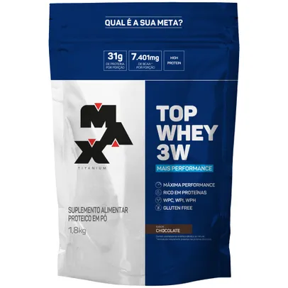 Top Whey 3W Mais Performance 1,8Kg Refil - Max Titanium - Full - Chocolate