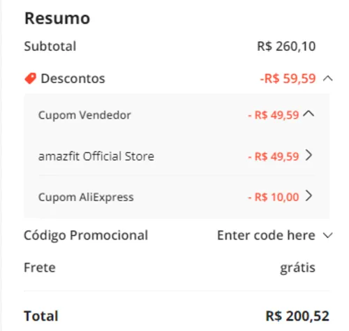 Imagem na descrição da promoção