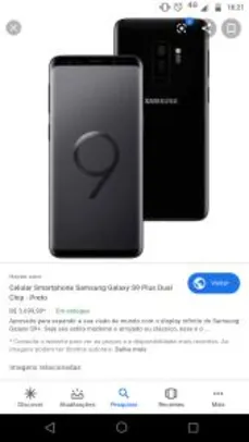 Smartphone Samsung Galaxy S9+ 128GB Preto 4G - 6GB RAM - R$1799