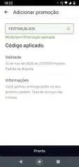 Frete grátis no Uber eats - acima de R$40