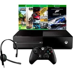 [americanas] Console Xbox One 500GB + 5 Jogos + Headset com Fio + Controle Wireless