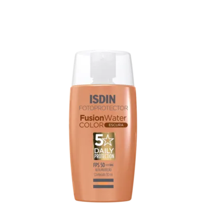 ISDIN Fusion Water 5 Stars Color Escuro FPS 50 - Protetor Solar Facial 50ml