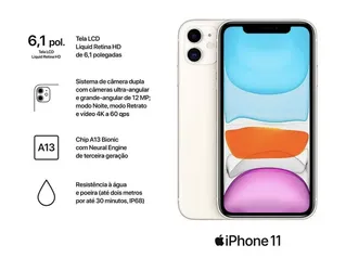 iPhone 11 Apple 64GB Branco 6,1” 12MP iOS