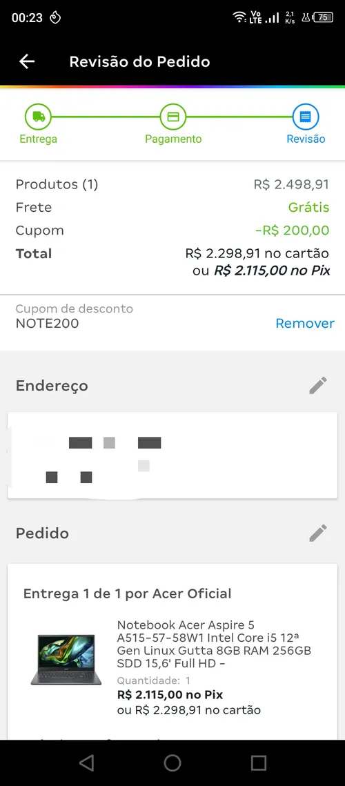 Imagem na descrição da promoção