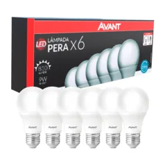 Kit com 6 Lâmpadas de Led 9W Avant Branca Bivolt