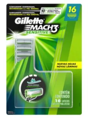 Carga para Aparelho de Barbear Gillette Mach3 Sensitive - 16 unidades | R$80