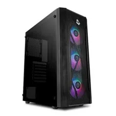 Gabinete Gamer Mancer Frost Rainbow Vidro Temp Preto, MCR-FRO1-WH | R$230