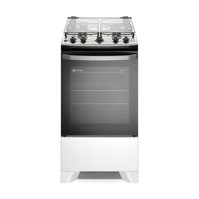 Fogão 4 bocas Electrolux Branco Efficient com Mesa Inox, PerfectCook e VaporBake (FE4IB) 