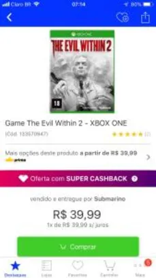 Game The Evil Within 2 - XBOX ONE R$40