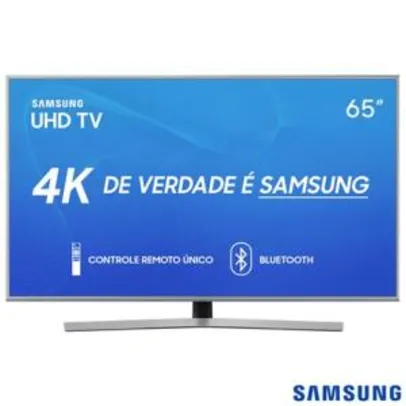 Smart TV 4K Samsung LED 65" UN65RU7400GXZD com Visual Livre de Cabos, Controle Remoto Único e Wi-Fi