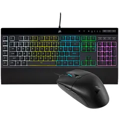 Kit Gamer Corsair K55 RGB Pro + Katar Pro, com Mouse Gamer Katar Pro 12.400DPI + Teclado Gamer K55, 