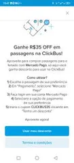 R$35 de desconto na click bus pagando com mercado pago e cupom