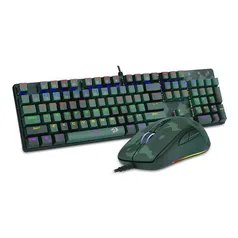 Kit Redragon Teclado Mecânico Mouse Hunter S108 Dark Green