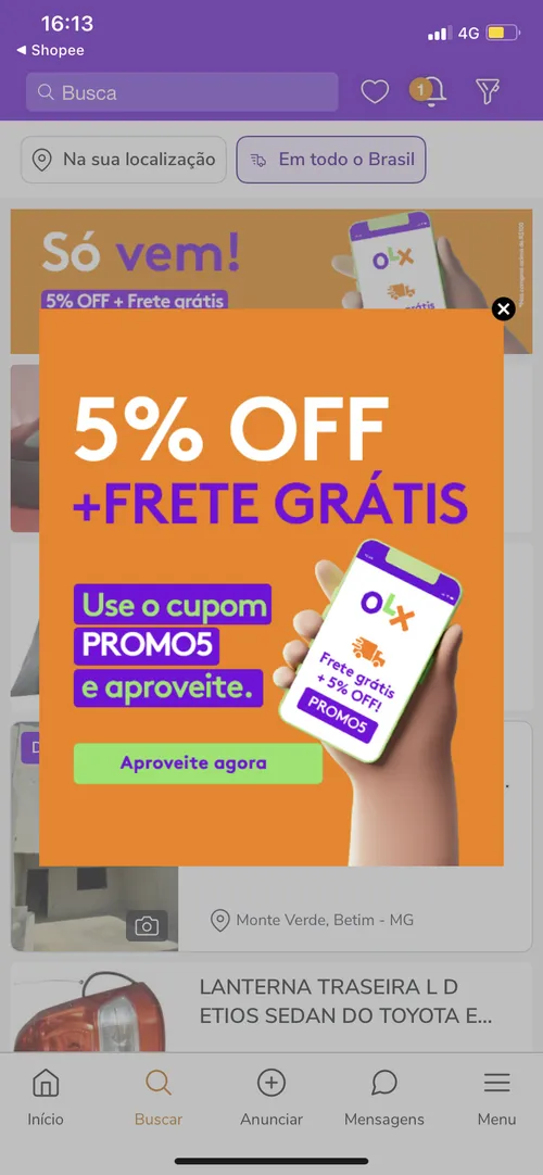 Imagem na descrição da promoção