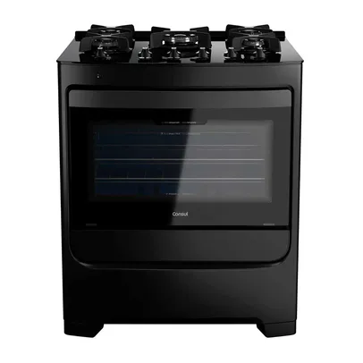 Com Cashback Consul R$ 1599] Fogão Automático Consul 5 Bocas Preto Cfs5vae Bivolt