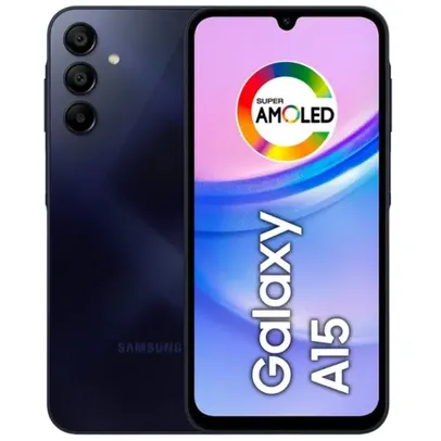 Smartphone Samsung Galaxy A15 128GB Tela 6.5 Super AMOLED 90Hz NFC